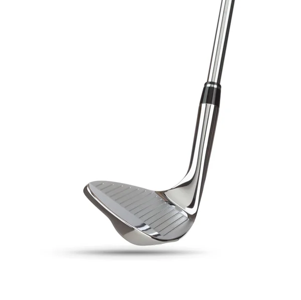 Chrome Golf Club Wedge Ferro sobre fundo branco — Fotografia de Stock