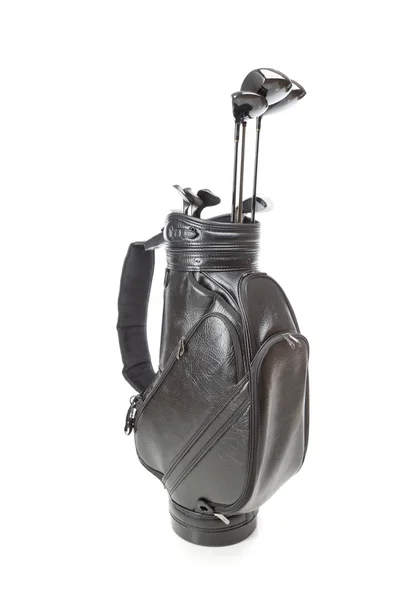 Grande borsa da golf vuota con mazze isolate su uno sfondo bianco — Foto Stock
