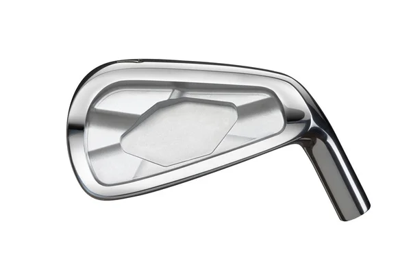 Branco Golf Club Iron Head Voltar Isolado em um fundo branco — Fotografia de Stock