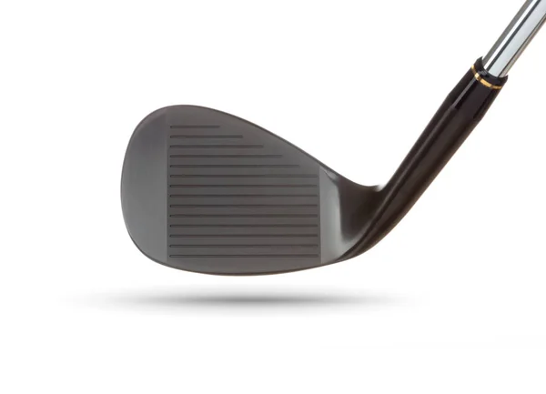 Face of Black Golf Club Wedge Iron On White Background — Stock Photo, Image