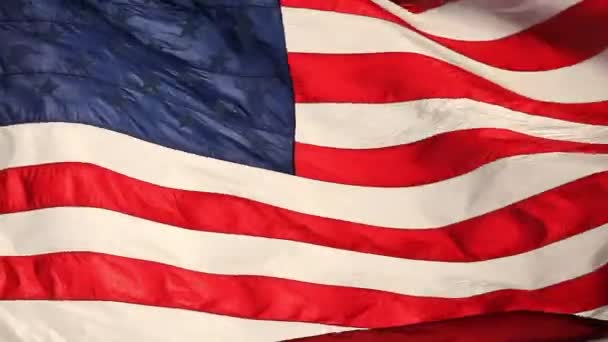 Bandeira Americana Movimento Lento Fantasma Acenando Com Nuvens Lapso Tempo — Vídeo de Stock