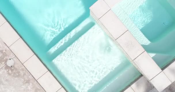 Overhead Aerial Abstract Waterfall Steps Swimming Pool — 비디오