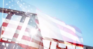 4k Hayalet Sağda Amerikan Bayrağıyla Yüzleşen Ev Yapımı Ahşap Çerçeveli Arkaplan