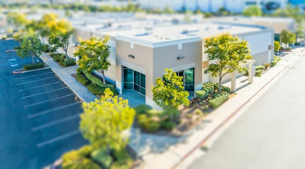 Aerial View Commercial Buildings Tilt Shift Blur — 스톡 사진