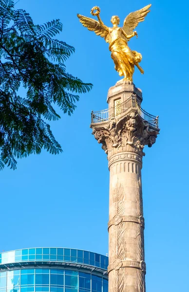 Pomnik Anioła Niepodległości Paseo Reforma Całym Świecie Znany Symbol Miasta — Zdjęcie stockowe