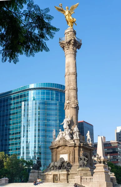 Anděl Nezávislosti Paseo Reforma Celosvětově Známý Symbol Mexico City — Stock fotografie