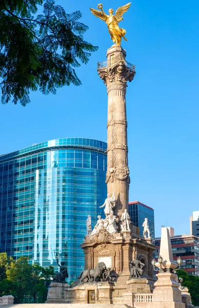 Angel Independence Paseo Reforma Världsomspännande Kända Symbol Över Mexico City — Stockfoto