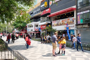 Zona Rosa, Mexico City, restoranlar, barlar ve canlı yaşam tarzı bilinen kozmopolit bir mahallede