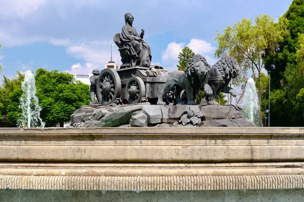 Fonte Cibeles Praça Madrid Colônia Roma Cidade México — Fotografia de Stock