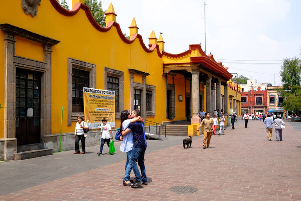 The colonial Town Hall at Coyoacan in Mexico City, known as the house of Hernan Cortes
