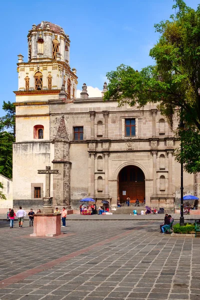 墨西哥城科约阿坎历史街区的殖民教会 — 图库照片