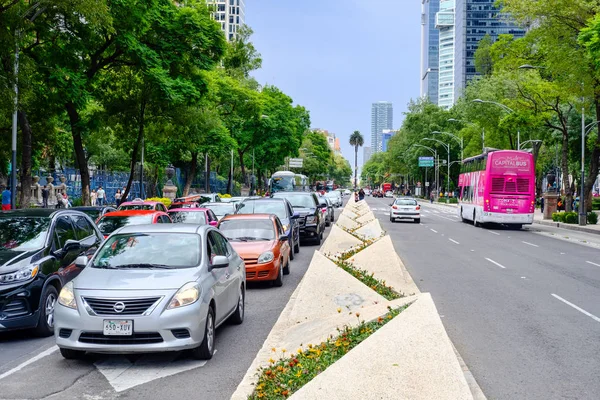 Paseo Reforma Mexico City Trafik — Stok fotoğraf