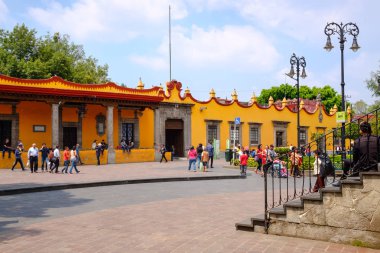 Ana kare ve Coyoacan Mexico City'de tarihi mahalle belediye binasında