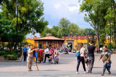 Ana kare ve Coyoacan Mexico City'de tarihi mahalle belediye binasında