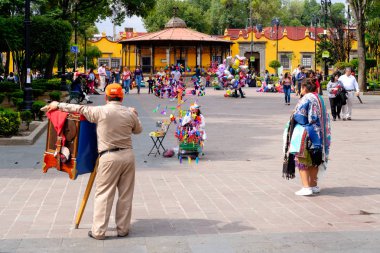Ana kare ve Coyoacan Mexico City'de tarihi mahalle belediye binasında