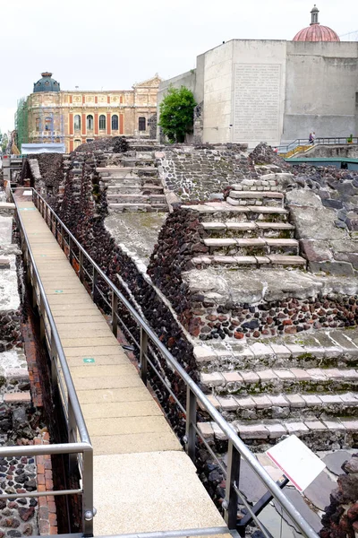 Ruínas Pré Hispânicas Cidade Azteca Tenochtitlan Situada Moderna Cidade México — Fotografia de Stock