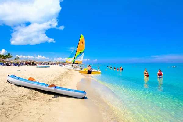 Прекрасный Пляж Варадеро Кубе Солнечный Летний День Стоковое Фото