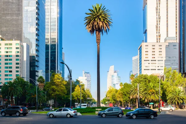Paseo Reforma Drukste Bekendste Avenue Mexico Stad — Stockfoto