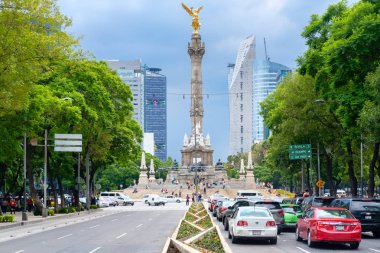 Paseo de la Reforma ve Mexico City Kurtuluş Angel