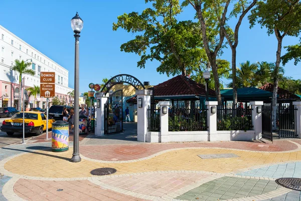 Slavný Park Domino Street Little Havana Miami — Stock fotografie