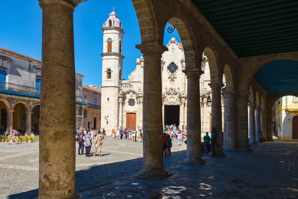 Cattedrale Dell Avana Sue Adiacenti Piazze Palazzi Coloniali — Foto Stock