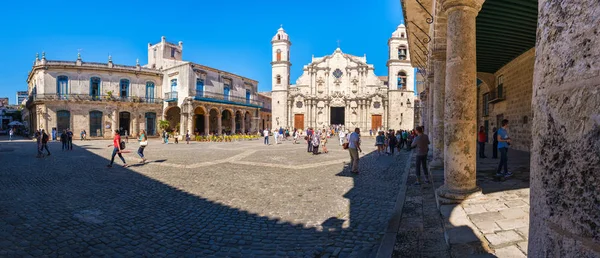Cathédrale Havane Ses Palais Coloniaux Carrés Adjacents — Photo