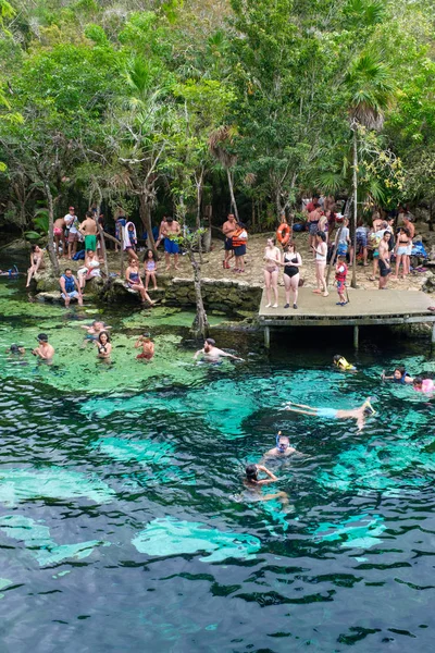 Open air cenote at the Yucatan jungle in Mexico — Stock Photo, Image