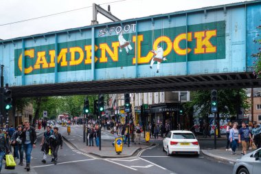 The Camden Town street market in London clipart