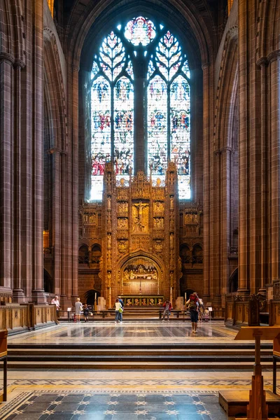 Vista Interna Della Cattedrale Anglicana Liverpool — Foto Stock