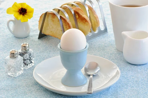 Boiled egg with toast — Stock Photo, Image