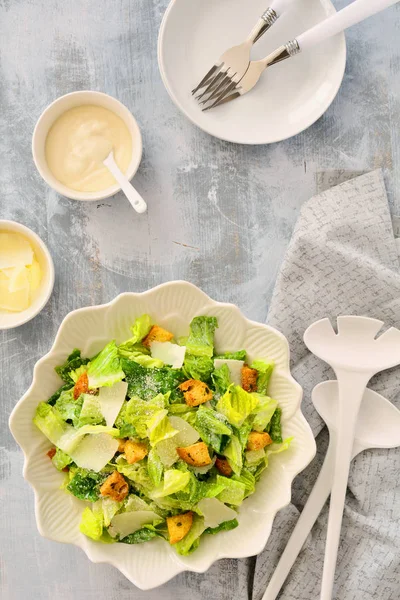 Salada Caesar de cima — Fotografia de Stock