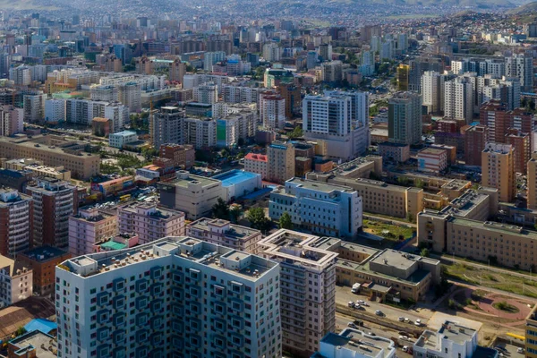 Moğolistan Başkenti Ulaanbaatar Havadan Görünüşü Yaklaşık Haziran 2019 — Stok fotoğraf