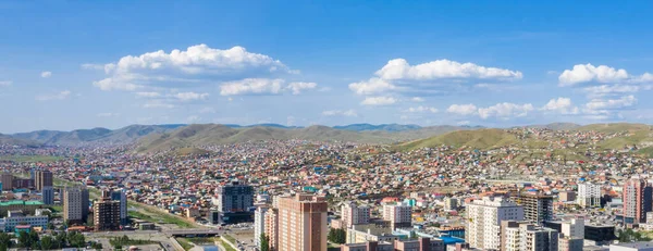 Moğolistan 'ın başkenti Ulaanbaatar' ın havadan görünüşü, yaklaşık Haziran 2019