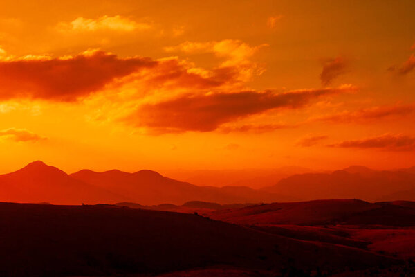 Sunset over the Malolotja Nature Reserve, Swaziland