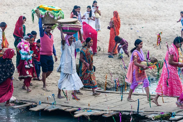 Raxaul India Nov Mujeres Indias Identificadas Celebrando Chhas Noviembre 2013 — Foto de Stock