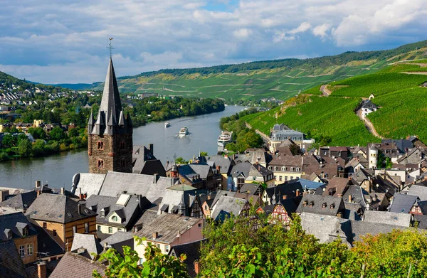 Aerial View Bernkastel Kues Town Middle Moselle Bernkastel Wittlich District — Stock Photo, Image