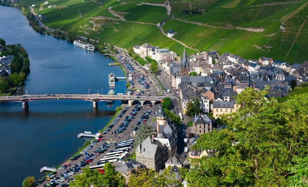 Aerial View Bernkastel Kues Town Middle Moselle Bernkastel Wittlich District — Stock Photo, Image