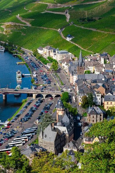 Aerial View Bernkastel Kues Town Middle Moselle Bernkastel Wittlich District — Stock Photo, Image