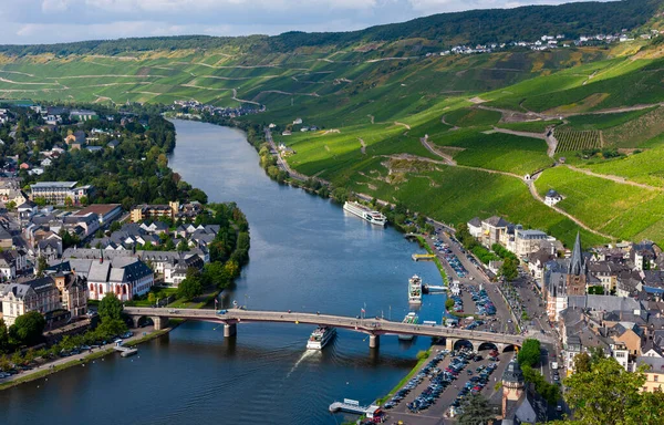 Aerial View Bernkastel Kues Town Middle Moselle Bernkastel Wittlich District — Stock Photo, Image