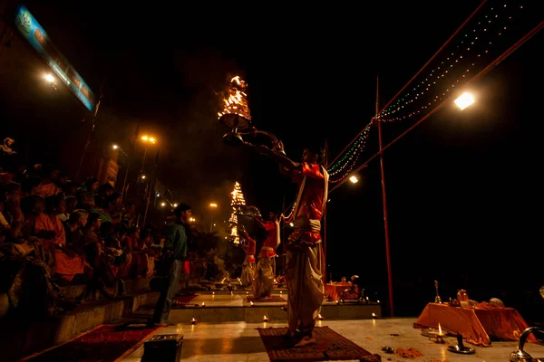 Varanasi Uttar Pradesh Střední Indie Dubna 2011 Neznámý Hinduistický Kněz — Stock fotografie