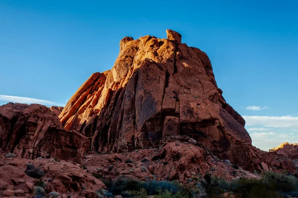 Hermoso Paisaje Atardecer Con Rocas Parque Estatal Valley Fire — Foto de Stock