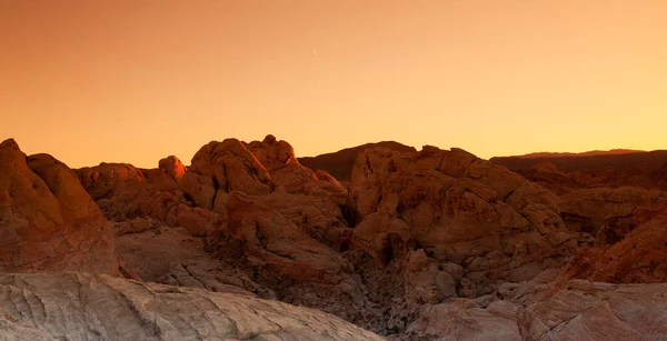 Wspaniały Krajobraz Zachodu Słońca Skałami Parku Stanowym Dolina Ognia — Zdjęcie stockowe