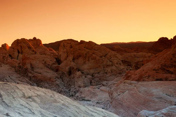 Linda Paisagem Pôr Sol Com Rochas Valley Fire State Park — Fotografia de Stock