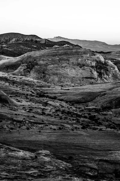 Black White Photo Landscape Rocks Valley Fire State Park — Stock Photo, Image