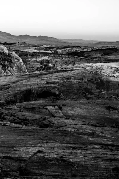 Photo Noir Blanc Paysage Avec Des Rochers Valley Fire State — Photo