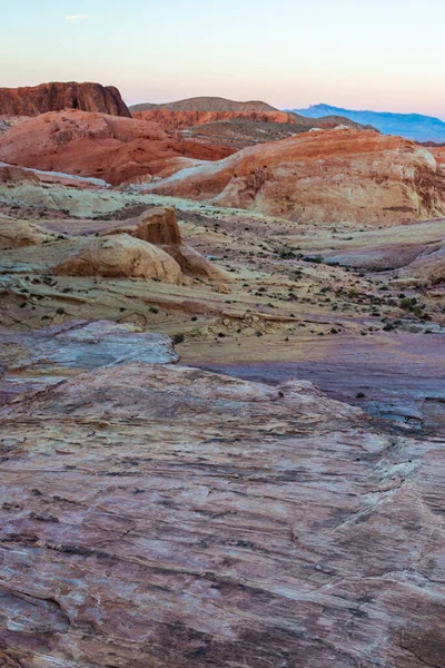 Hermoso Paisaje Atardecer Con Rocas Parque Estatal Valley Fire — Foto de Stock