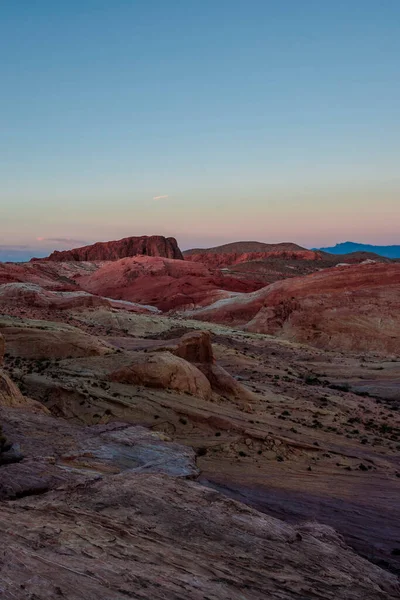 Linda Paisagem Pôr Sol Com Rochas Valley Fire State Park — Fotografia de Stock