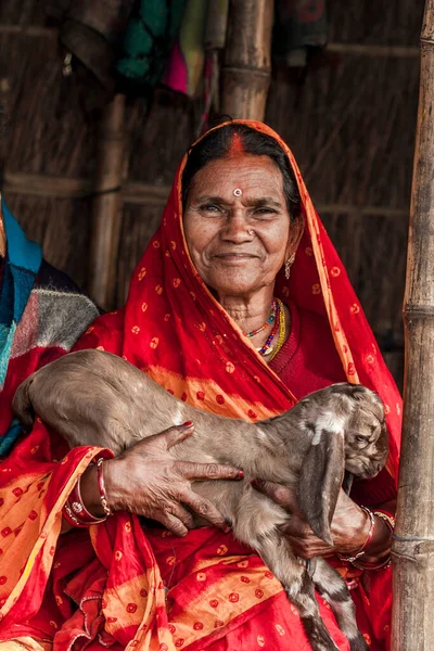 RAXAUL, INDIA: Raxaul, Bihar State, Hindistan 'da tanımlanamayan Hintli kadın, Kasım 2013