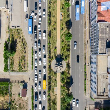 Moğolistan 'ın başkenti Ulaanbaatar' ın havadan görünüşü, yaklaşık Haziran 2019