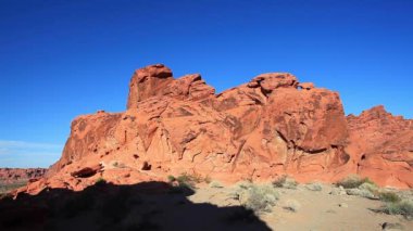 Ateş Vadisi Parkı 'nda alacakaranlık öncesi kayaların görüntüsü. 